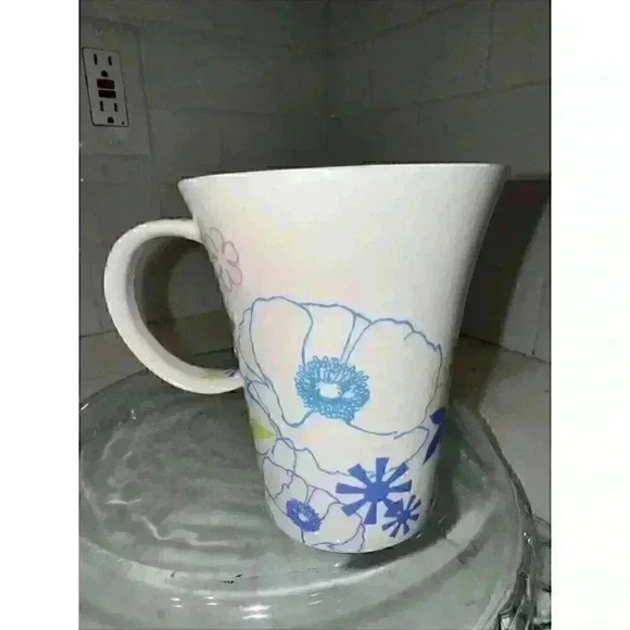 Starbucks Coffee Mug Cup 2006 Flowers Floral 12oz Butterfly Sprng Twisted Handle - Picture 5 of 10